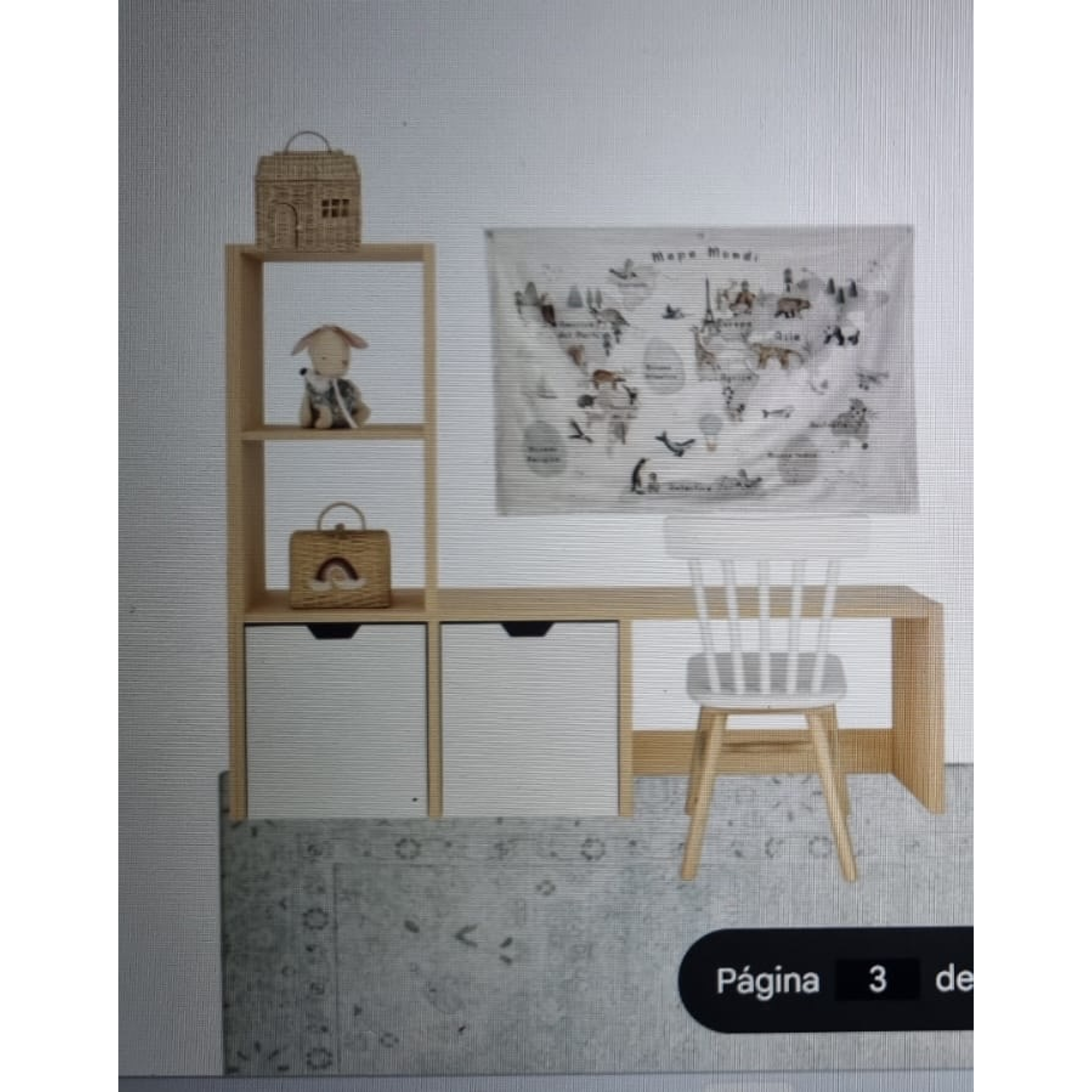 Escritorio Infantil / Organizador 2 cajones con ruedas ocultas  4