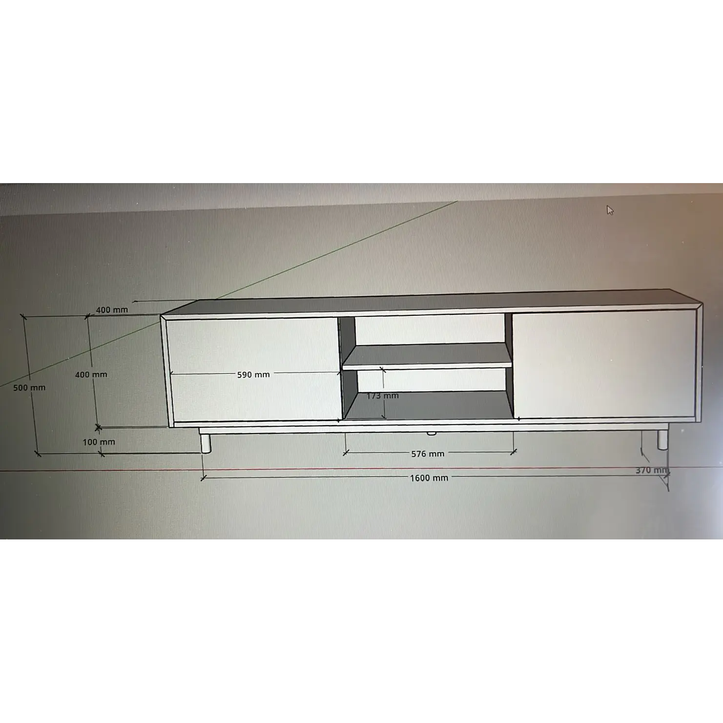 Rack Vicenza hecho de madera maciza (opción patas madera o fierro)  3