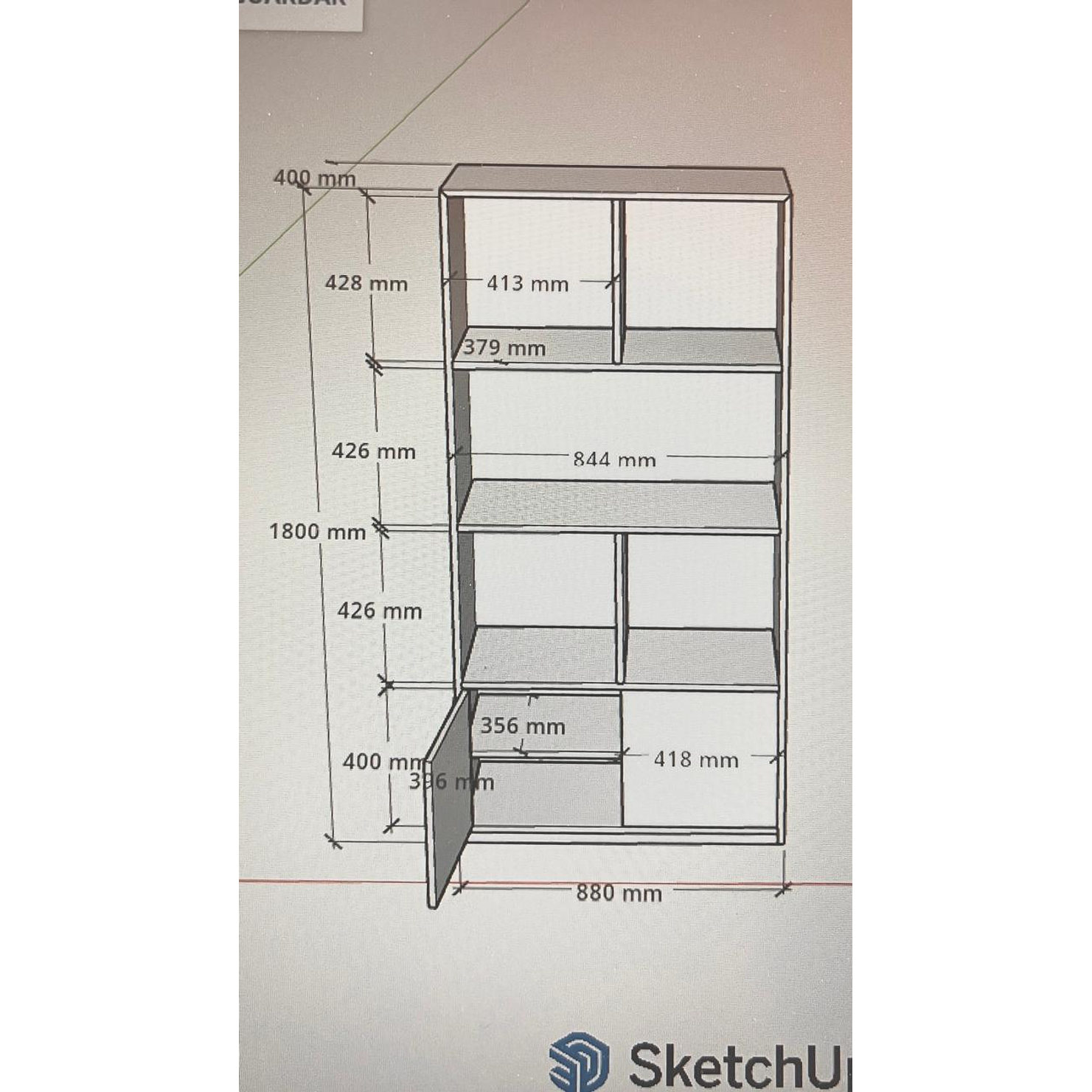 Mueble librero personalizado / Madera blanqueada con puertas de palilaje redondeado  2