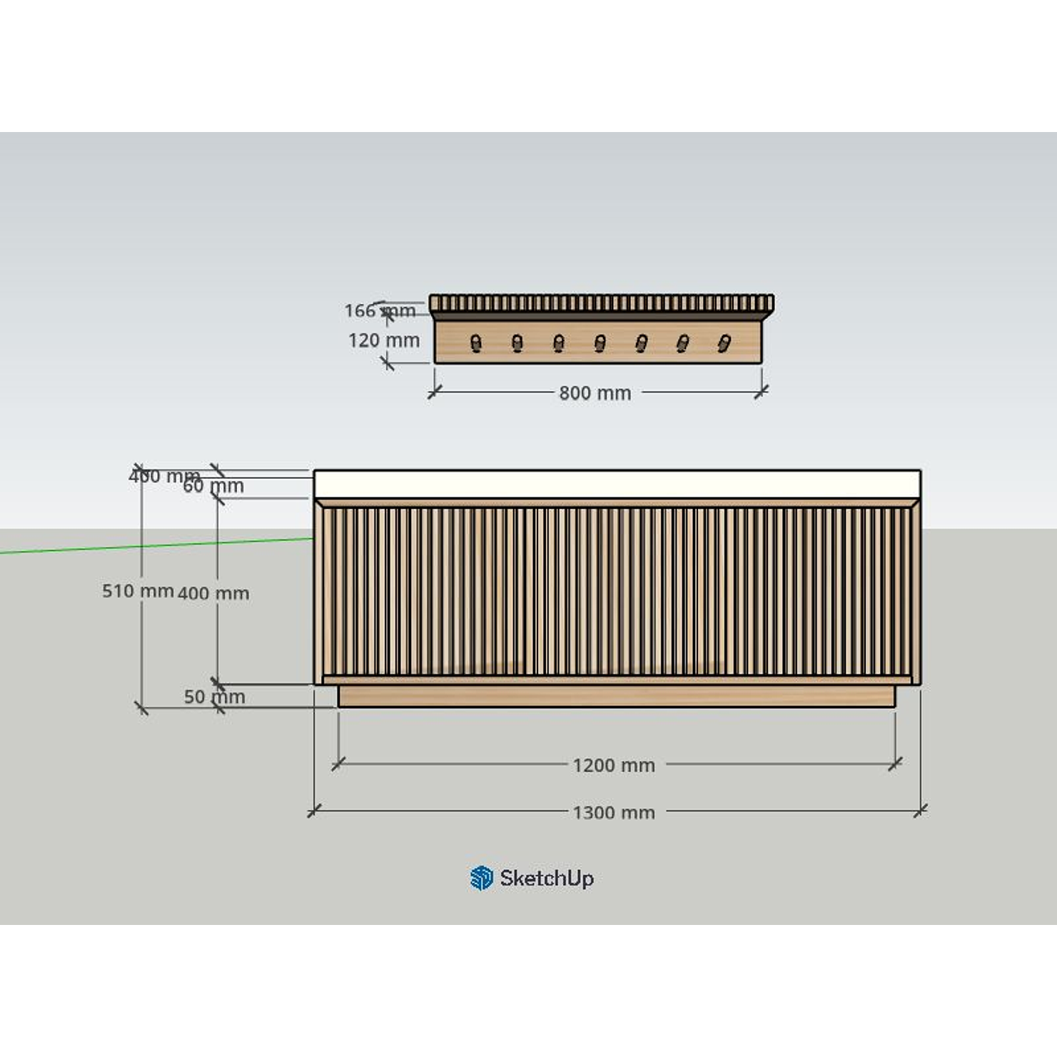 Proyecto recibidor zapatero modelo Florent blanqueado con perchero Ribe  / personalizado  1