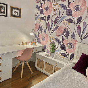 Proyecto personalizado escritorio y velador blanco 