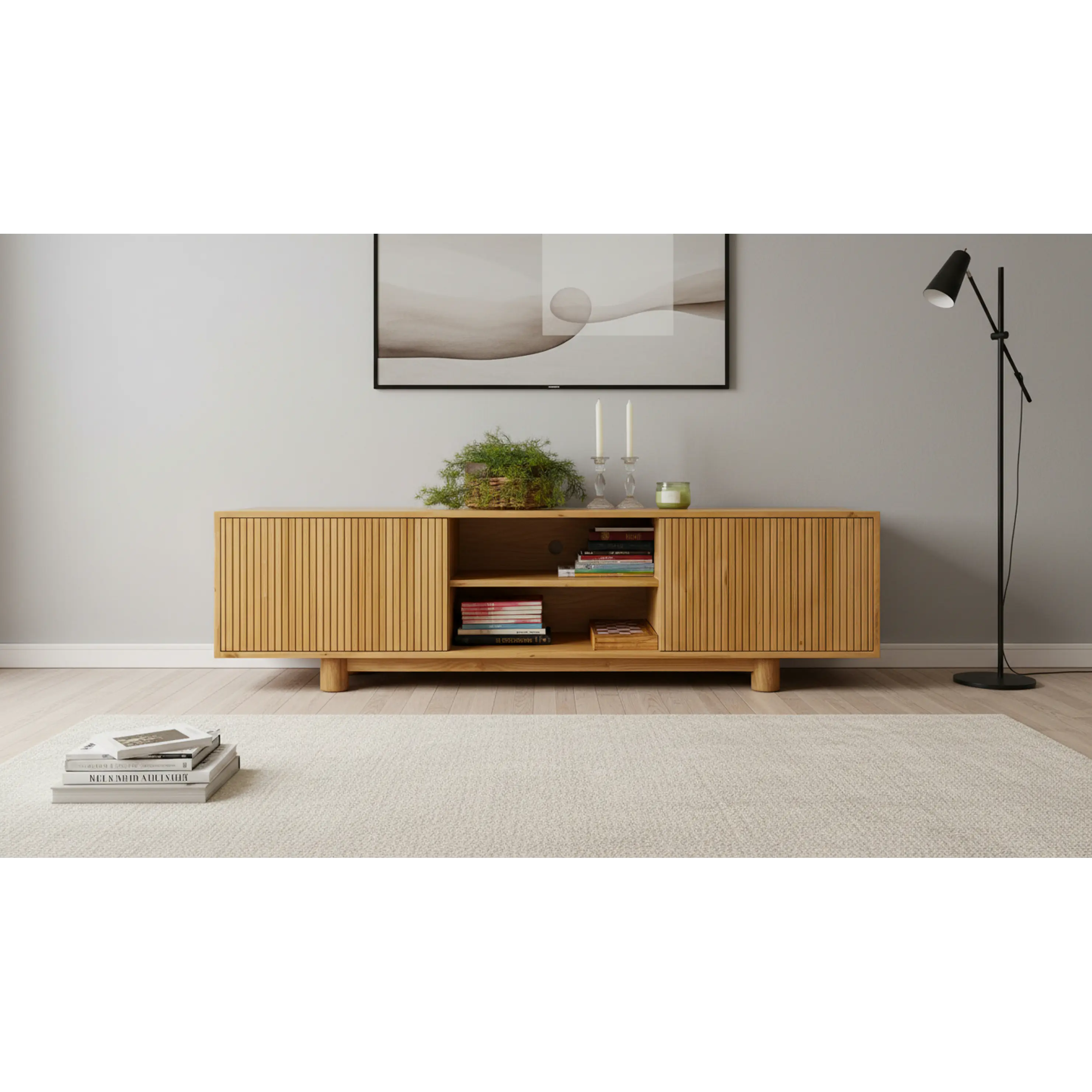 Rack Vicenza hecho de madera maciza (opción patas madera o fierro)  1