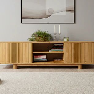 Rack Vicenza hecho de madera maciza (opción patas madera o fierro) 