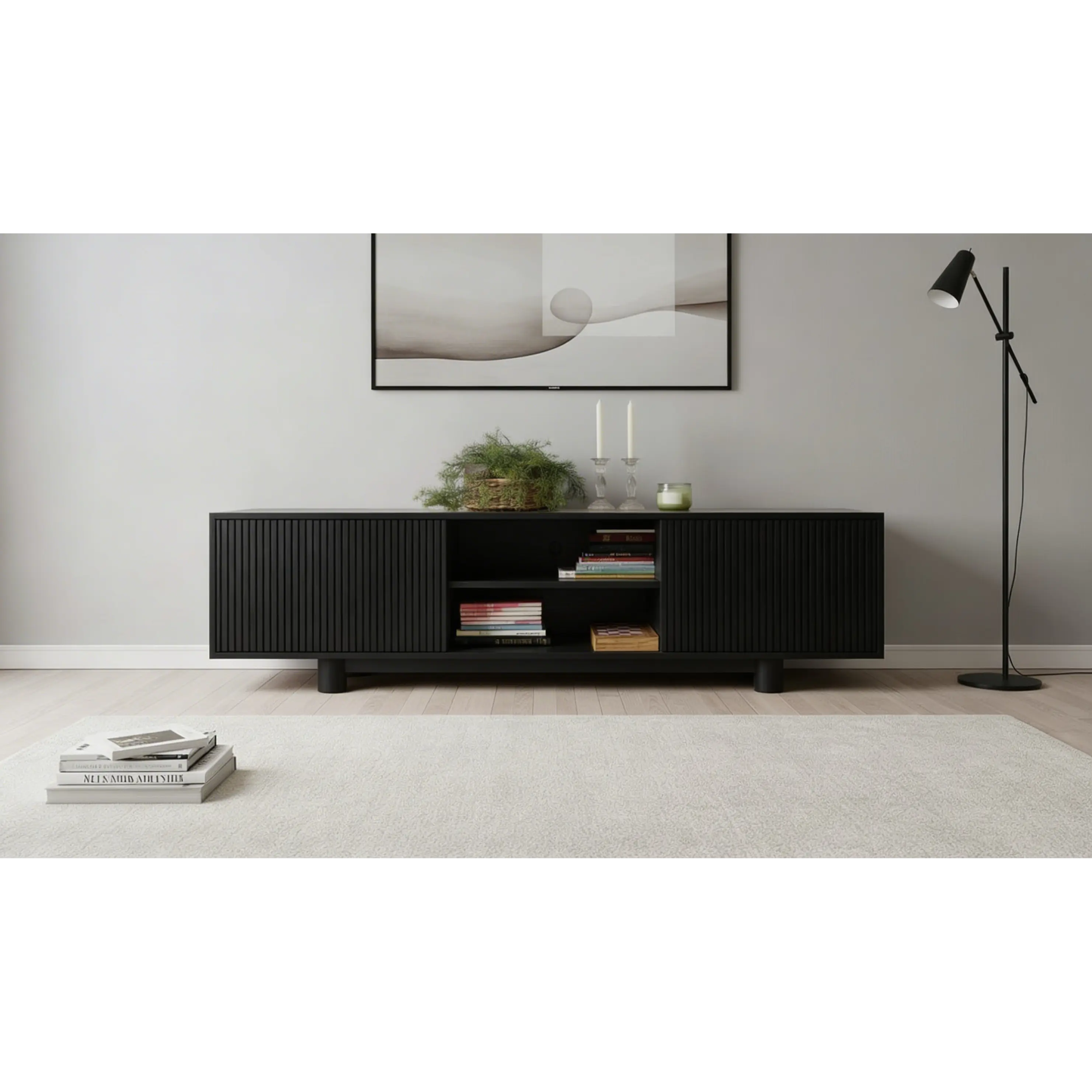 Rack Vicenza hecho de madera maciza (opción patas madera o fierro)  2