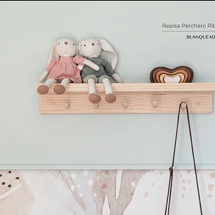Repisa perchero RIBE MADERA (opción colores y medidas)  