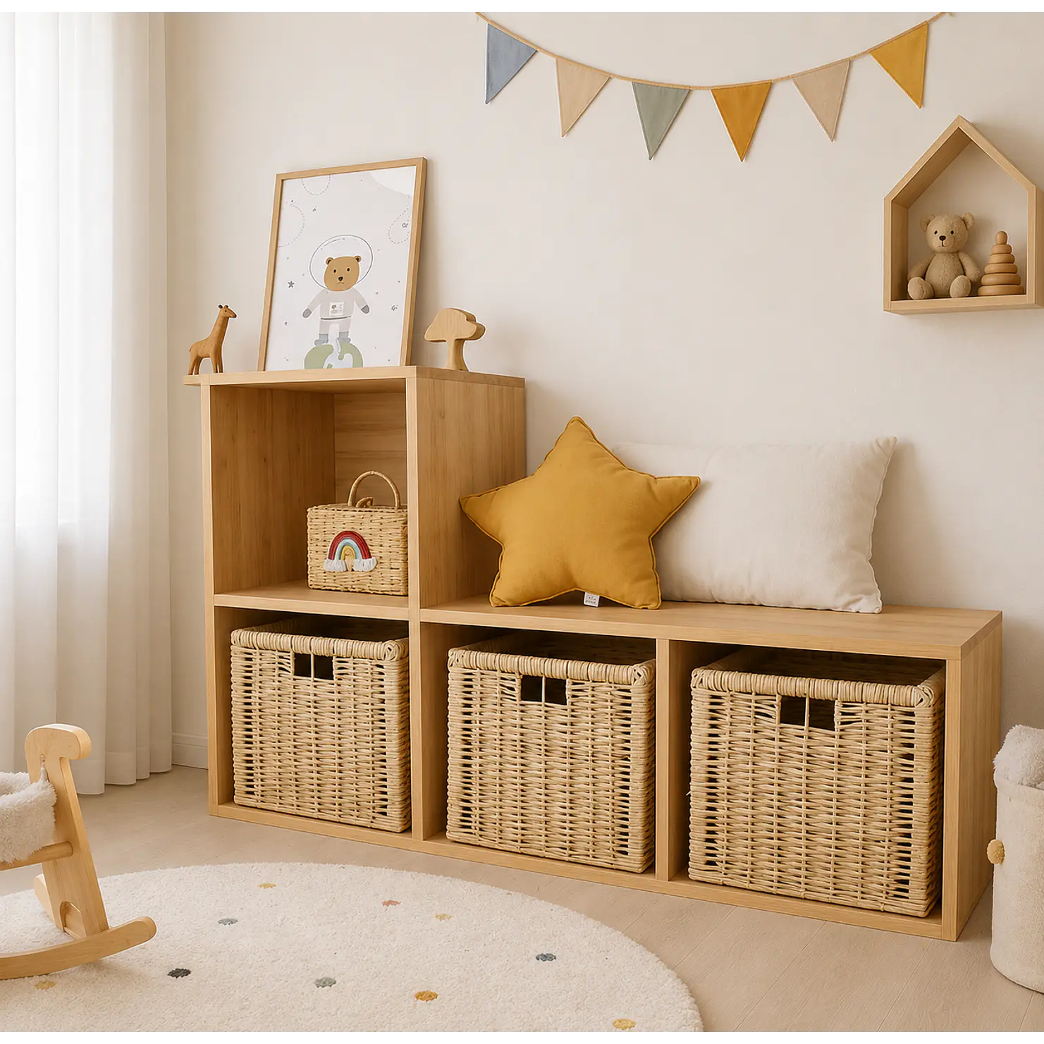 Mueble organizador asimétrico personalizado  1