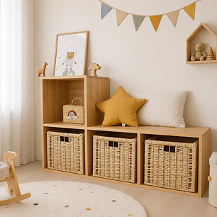 Mueble organizador asimétrico personalizado 