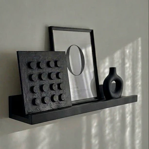 Repisa Lineal de madera / Tinte negro (valor unitario) 