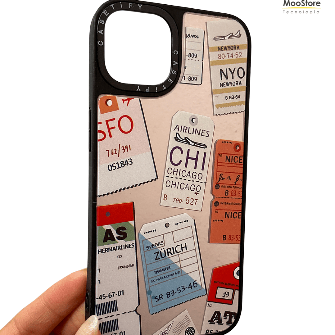 Carcasa diseño iPhone espejo etiquetas 1