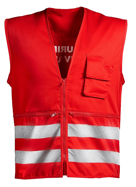Chaleco Geólogo Seguridad Privada Rojo Talla S