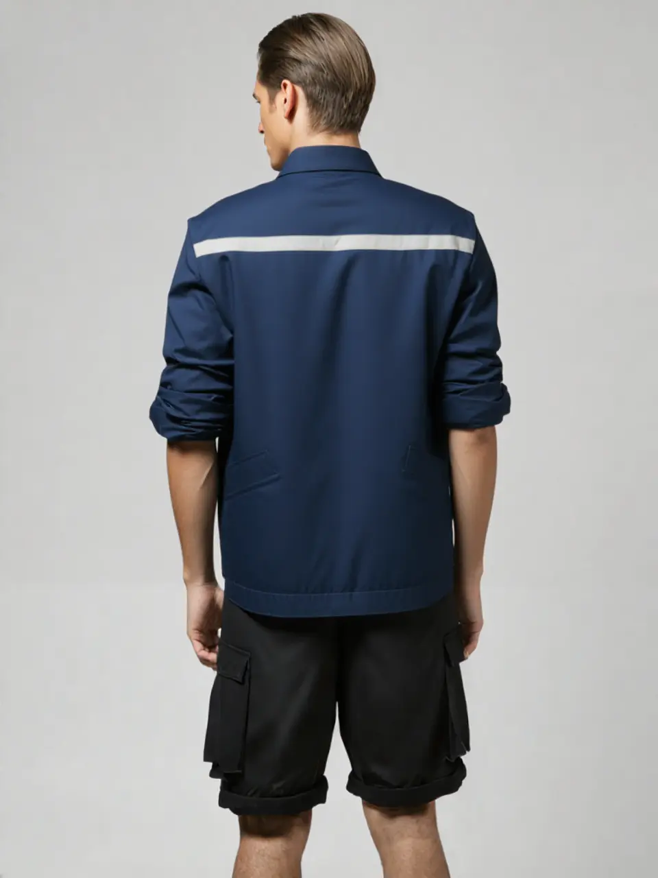 Chaqueta De Trabajo Reflectante Gabardina Azul 3