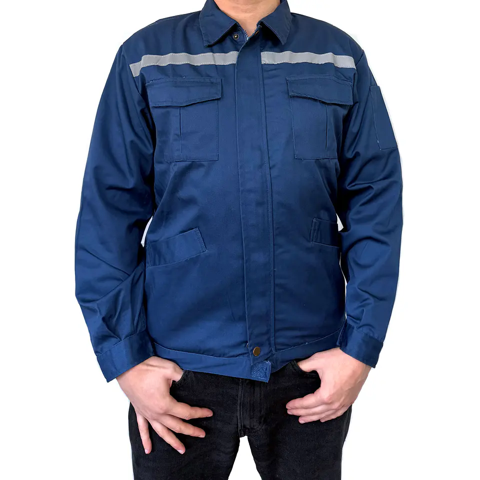 Chaqueta De Trabajo Reflectante Gabardina Azul 5