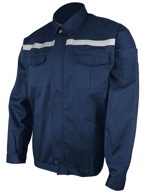 Chaqueta De Trabajo Reflectante Gabardina Azul
