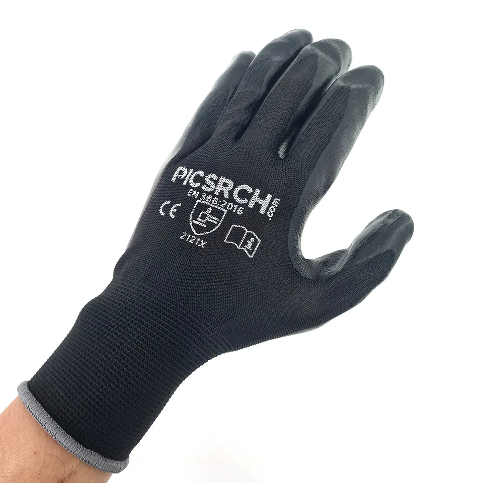 Guante Multiproposito Palma De Nitrilo Negro - 100 Pares 2