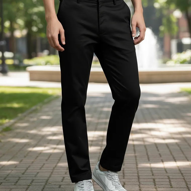 Pantalon De Vestir Negro Hombre Elasticado 220gsm 1