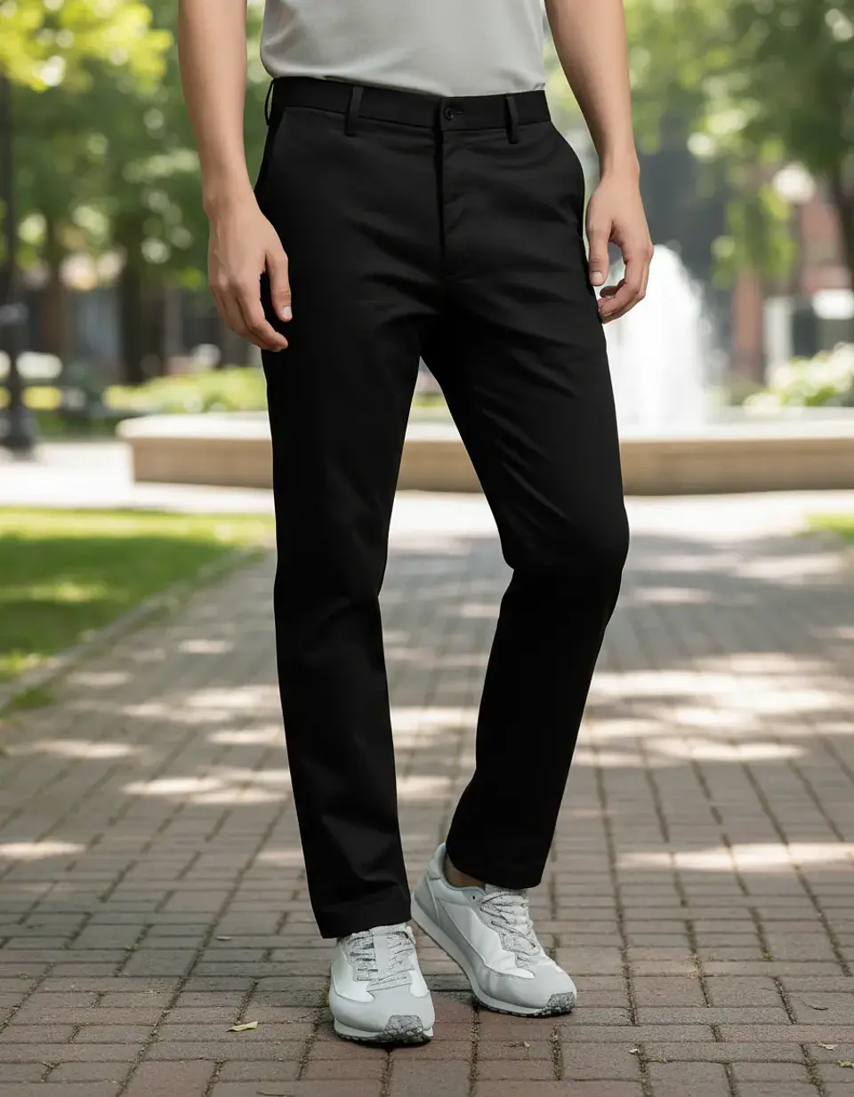 Pantalon De Vestir Negro Hombre Elasticado 220gsm 1