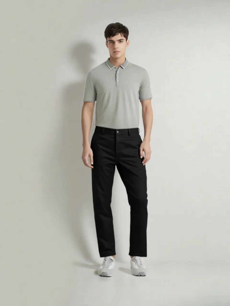 Pantalon De Vestir Negro Hombre Elasticado 220gsm 2