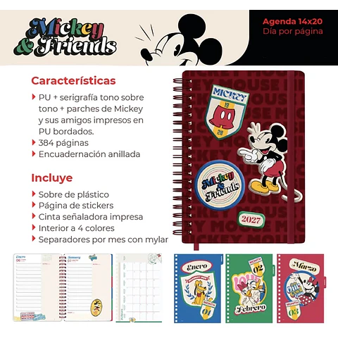 AGENDA MICKEY Y SUS AMIGOS 2027
