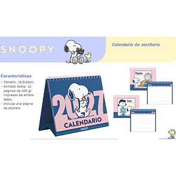 CALENDARIO ESCRITORIO SNOOPY 2027