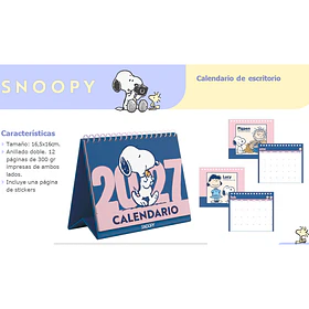 CALENDARIO ESCRITORIO SNOOPY 2027