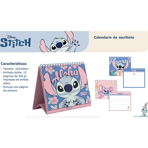 CALENDARIO ESCRITORIO STITCH 2027