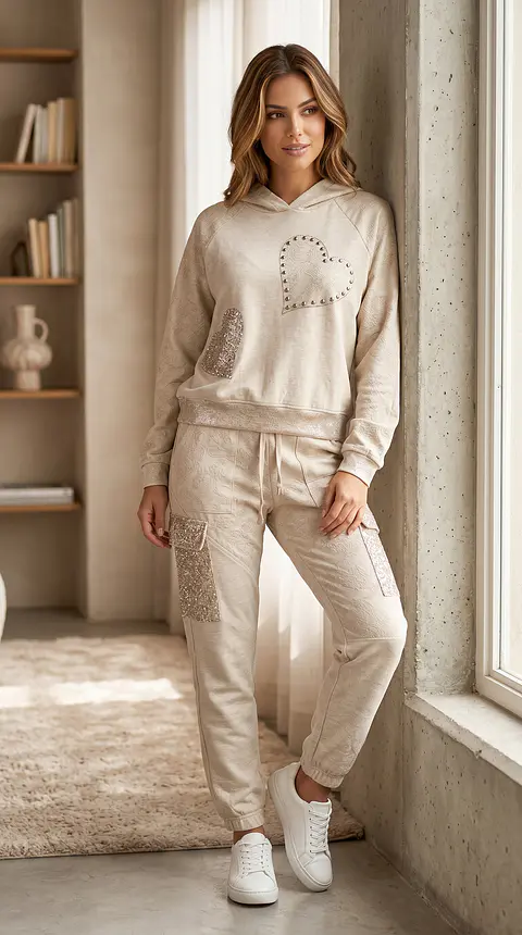 Conjunto jogger y Polerón Corazones