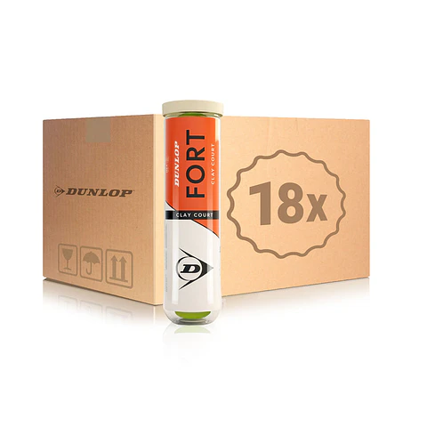 Caja de 18 Tarros Dunlop Fort Clay Court