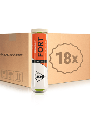 Caja de 18 Tarros Dunlop Fort Clay Court