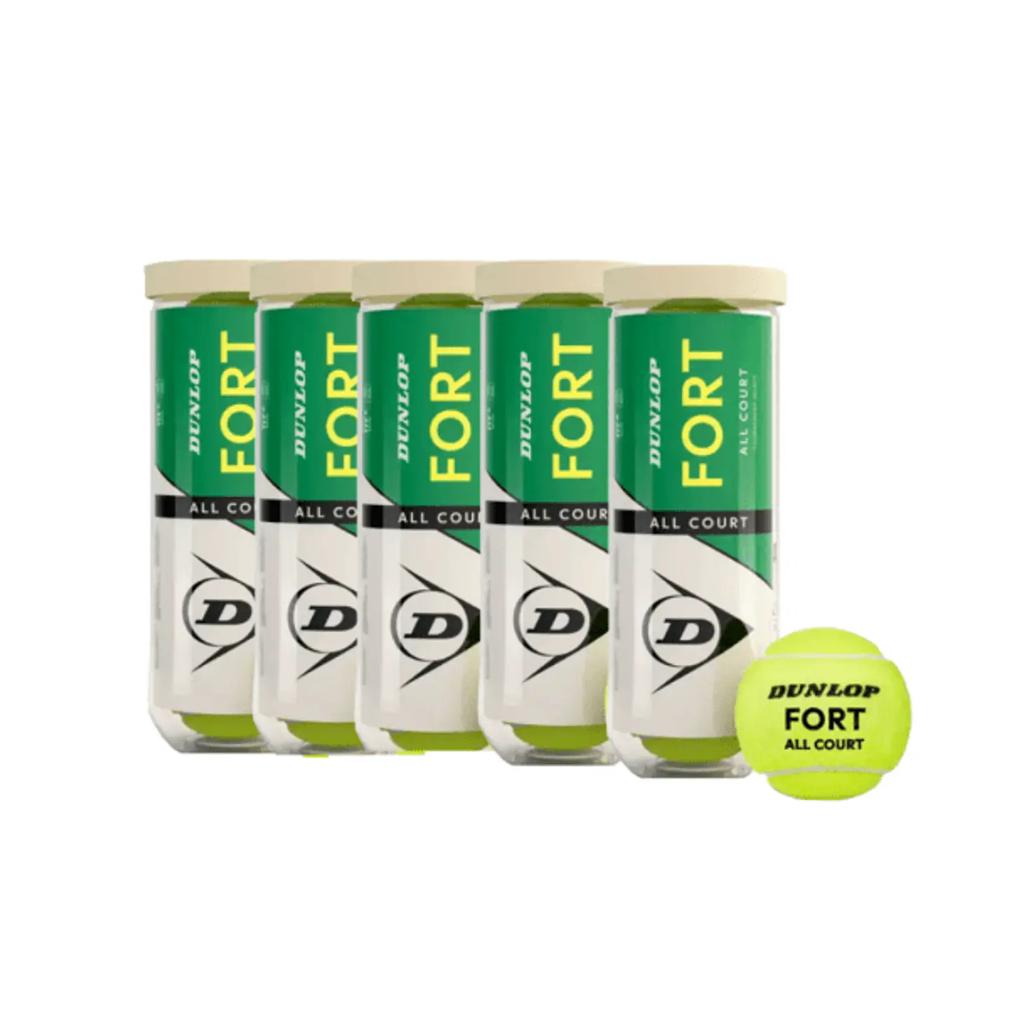 Pack 5 Tarros Dunlop Fort All Court x3 1