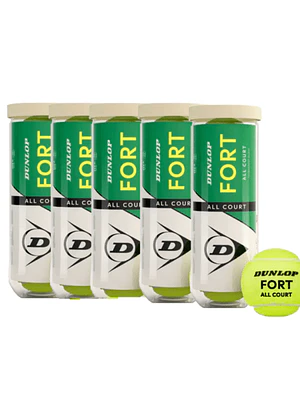 Pack 5 Tarros Dunlop Fort All Court x3