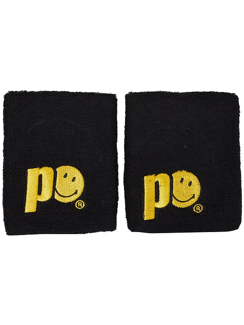 Muñequeras Prince Smiley Corta Negro