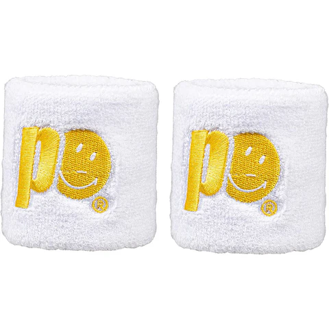 Muñequeras Prince Smiley Corta Blanco