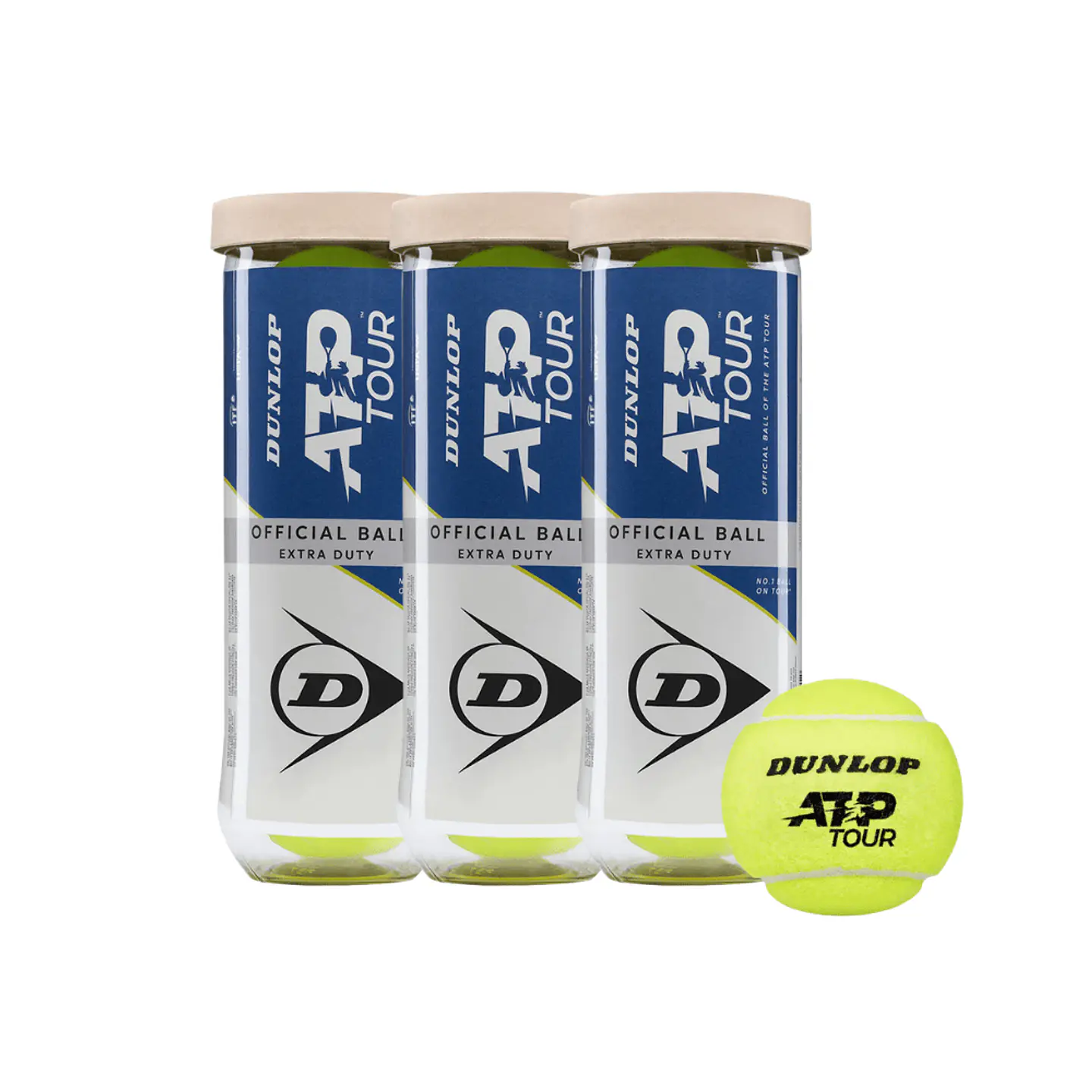 Pack 3 Tarros Dunlop ATP Tour Extra Duty X3 1