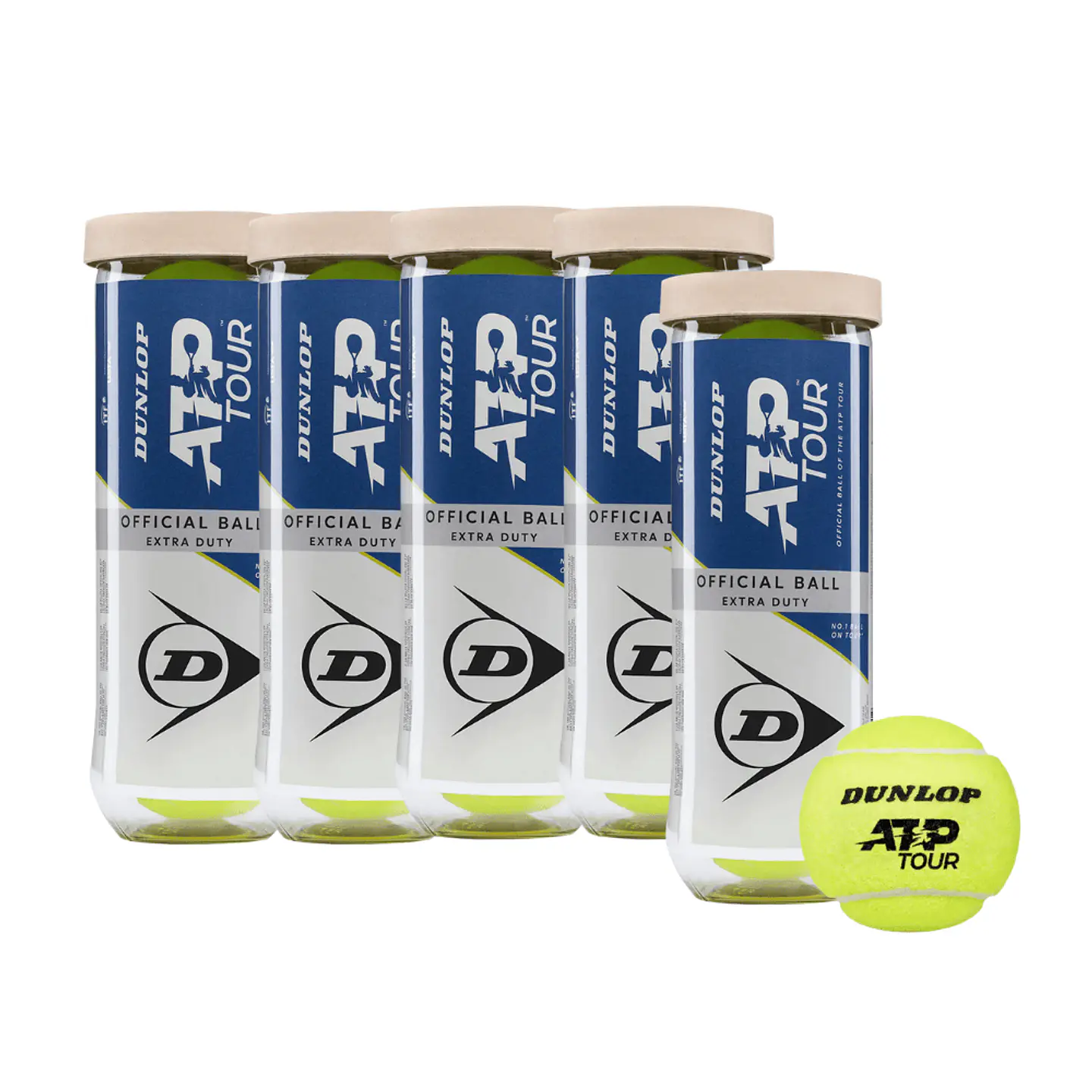 Pack 5 Tarros Dunlop ATP Tour Extra Duty X3 1