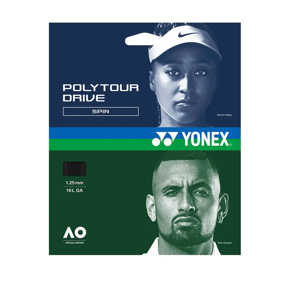 Set Cuerda Tenis Poly Tour DRIVE 1.25 / 16L Negro 1