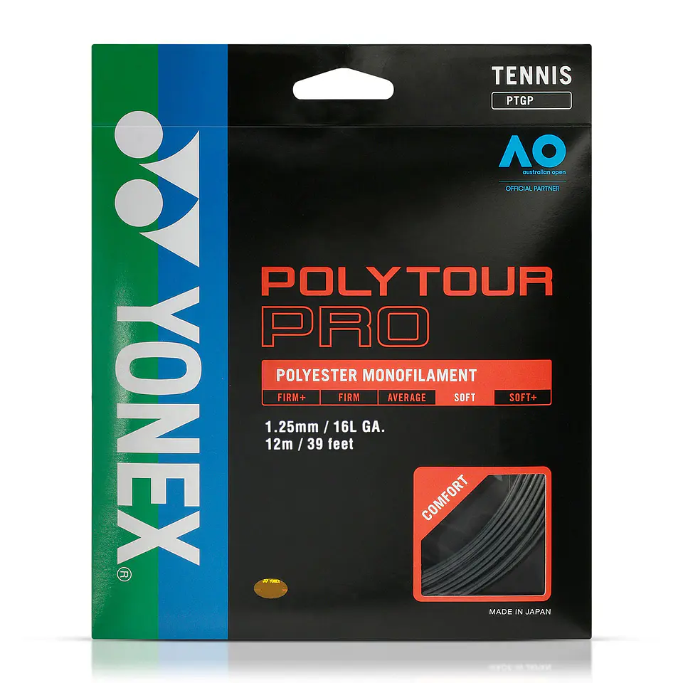 Set Cuerda Tenis Poly Tour PRO 1.25 / 16L Negro 1