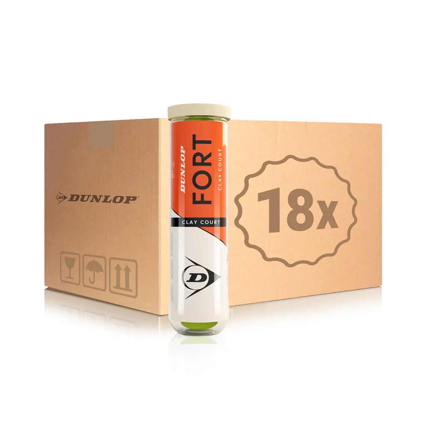 Caja de 18 Tarros Dunlop Fort Clay Court 1