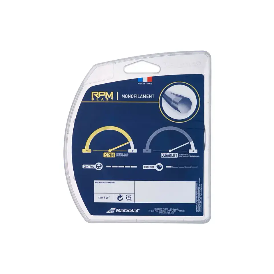 Cuerda Tenis Babolat RPM Blast Rollo 12mt Negro 1.25 3