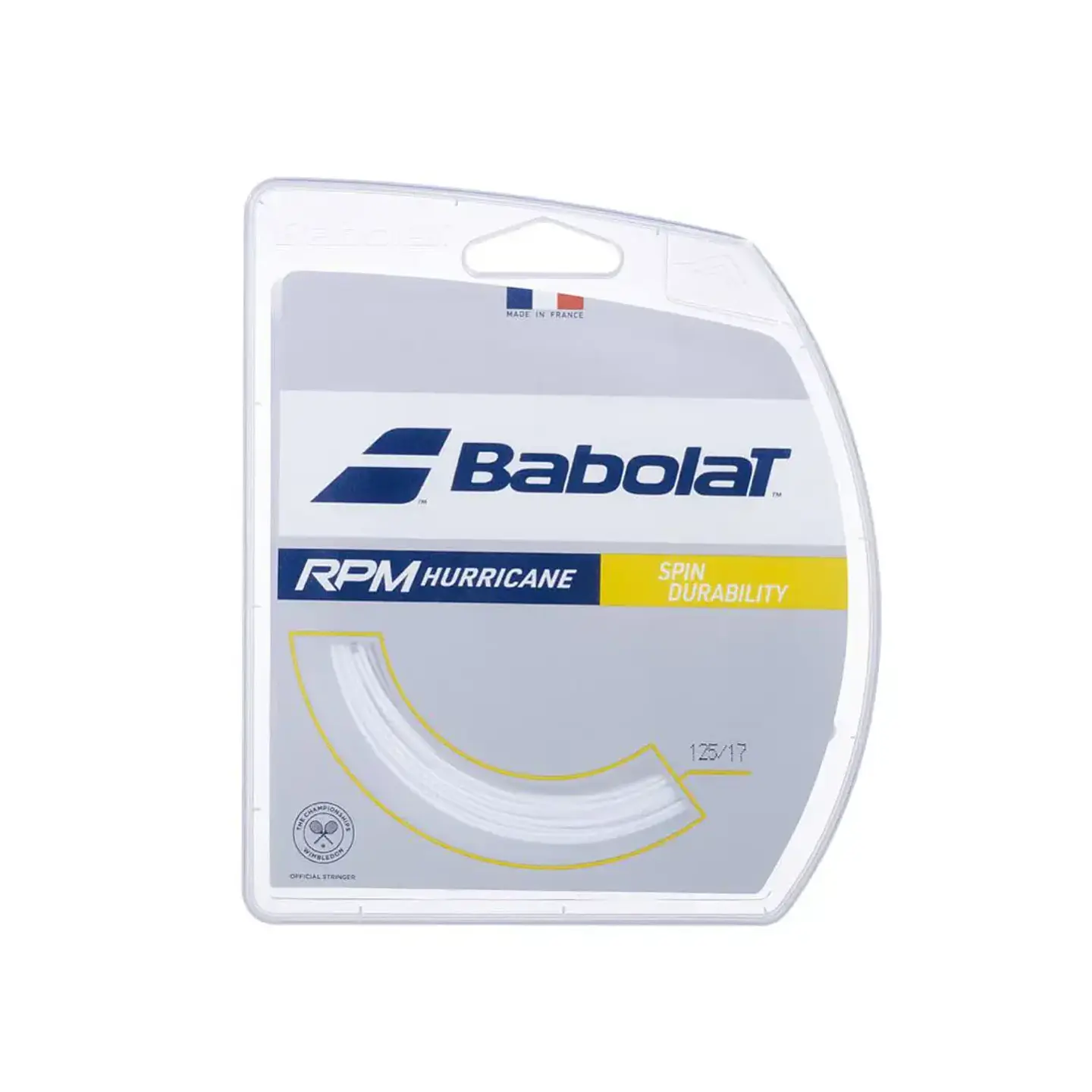 Set Cuerda Tenis Babolat RPM Hurricane Rollo 12mt Blanco1.25 1