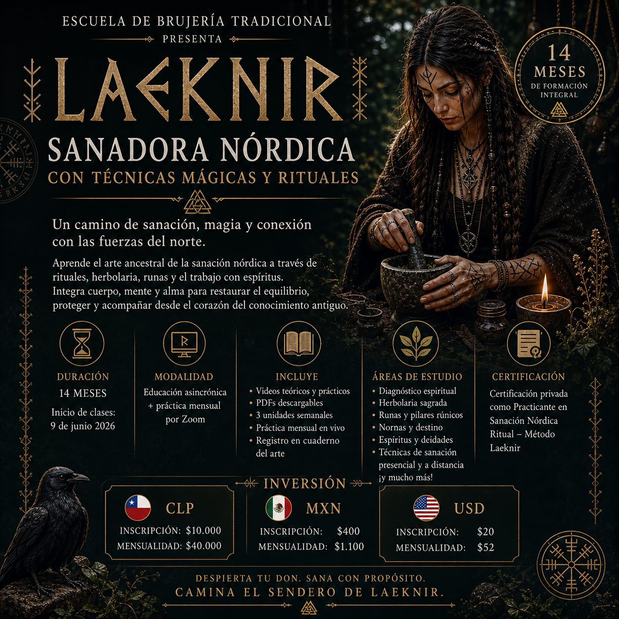 Laeknir, Sanadora Nórdica con Técnicas Mágicas y Rituales