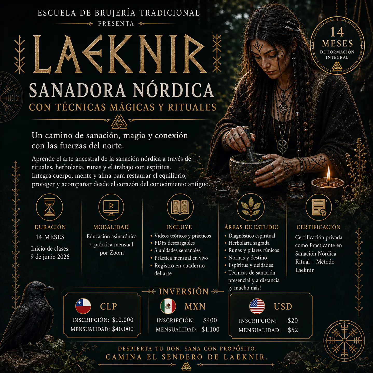 Laeknir, Sanadora Nórdica con Técnicas Mágicas y Rituales