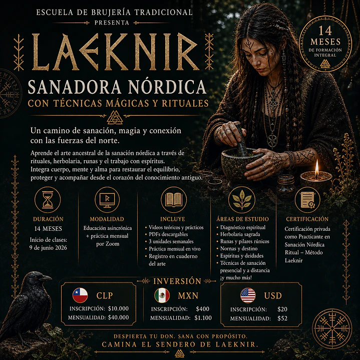 Laeknir, Sanadora Nórdica con Técnicas Mágicas y Rituales