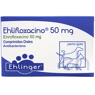Ehlifloxacino 50mg Perro y Gato - 10 Comprimidos