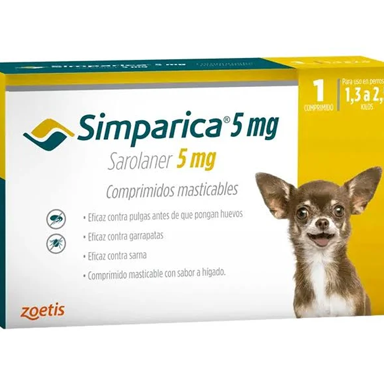 Simparica Antiparasitario Perros – Antiparasitario Interno y Externo – 1 comprimido 2