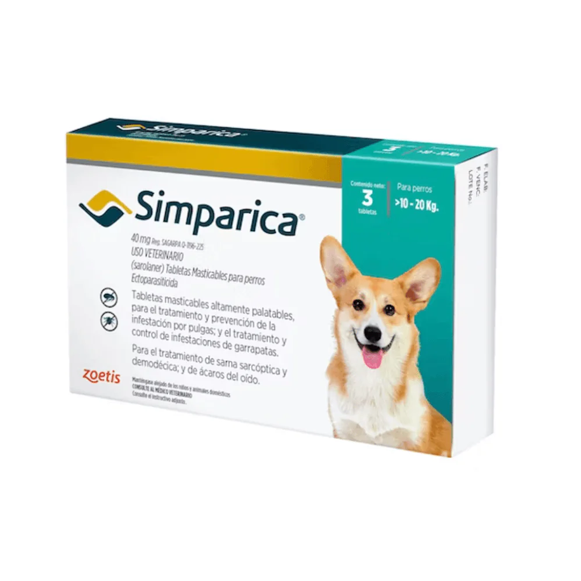 Simparica Antiparasitario Perros – Antiparasitario Interno y Externo – 3 comprimidos 6