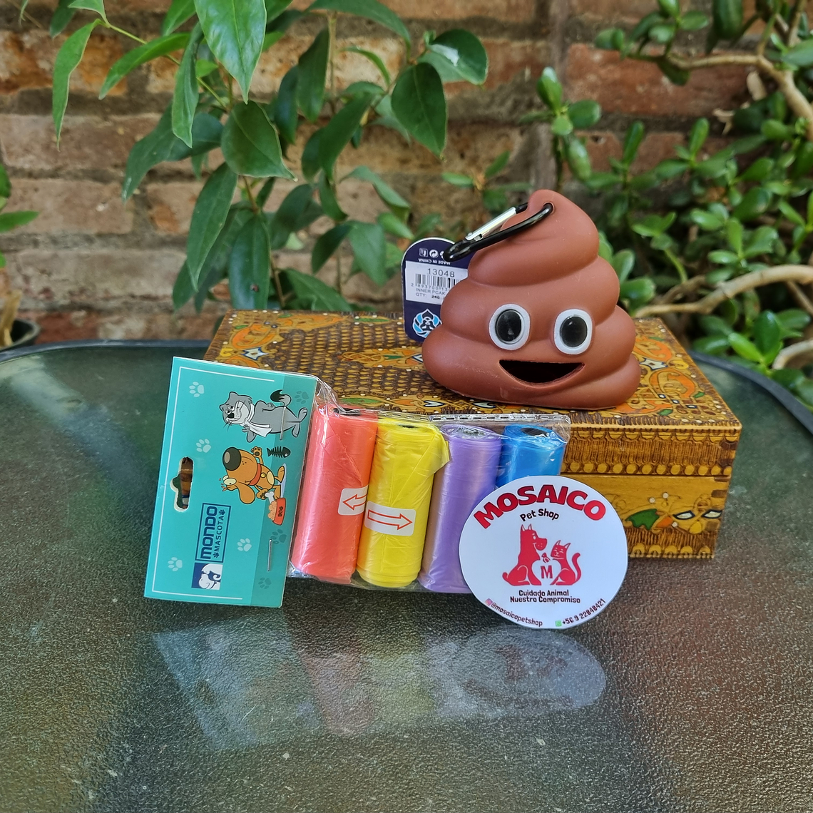 dispensador de bolsas para perros + repuesto 1