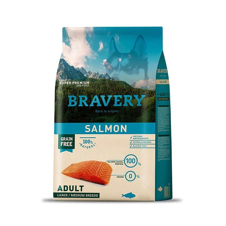 Bravery Perro Adulto Raza Grande/Mediano Salmón – 4kg 1