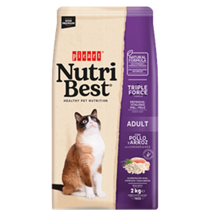 Nutribest Gato Adulto Pollo y Arroz - 2kg 1