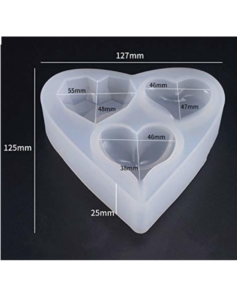 MOLDE SILICONA, corazón (unidad)