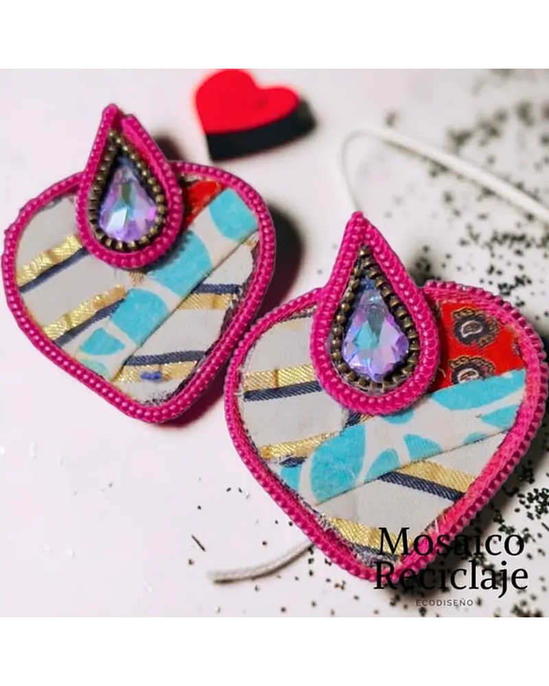 AROS CORAZON DE TELA